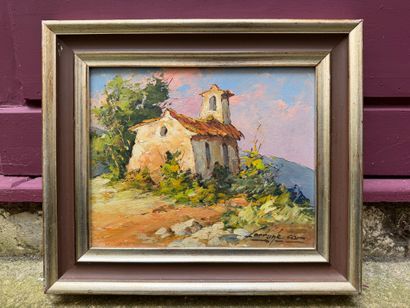 Fortuné CAR (1905-1970)
The chapel 
Oil on...