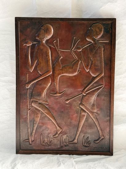 ART D'AFRIQUE 
Importante plaque ornementale...