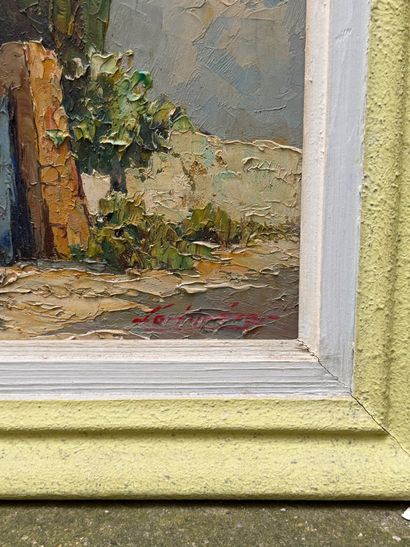 Fortuné CAR (1905-1970)
Village view 
Oil...