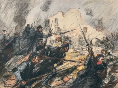 Charles-Dominique FOUQUERAY (1869-1956) 
Scène...