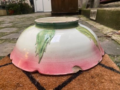 Delphin MASSIER (1836-1907) 
Large ceramic...