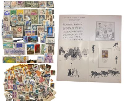 Large lot of stamps including : 

- A 35-page...