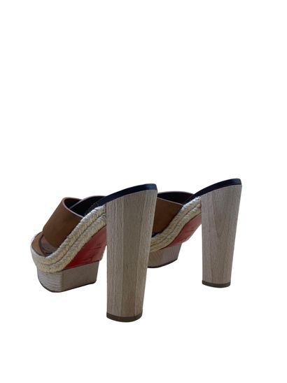 CHRISTIAN LOUBOUTIN 
Pair of mules in smooth...