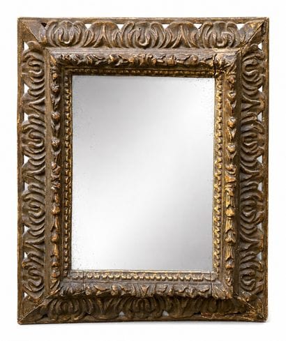 Ravissant miroir rectangulaire en bois sculpté...