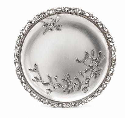 Plat circulaire en argent (950/1000) à décor...
