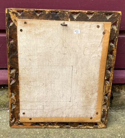 Ravissant miroir rectangulaire en bois sculpté...
