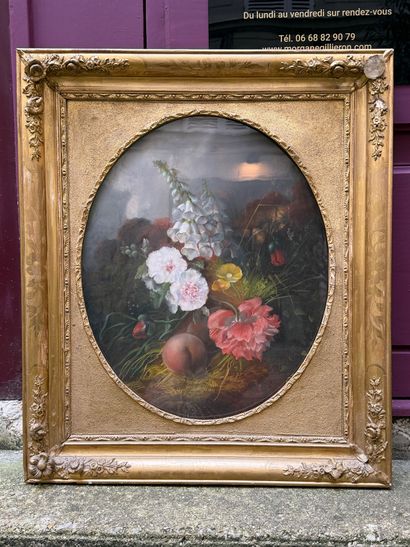 École lyonnaise, 1856
Fleurs et fruits
Pastel...