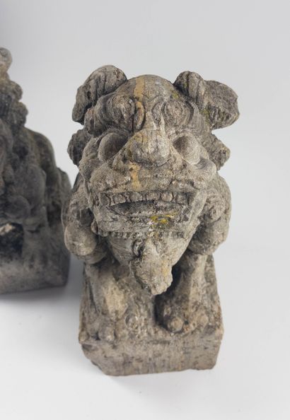 Two Dogs of Fô.
Carved reconstituted stone....