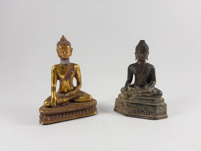 Thailand.
Two Shakyamuni Buddhas. Bronze...