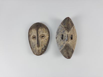 Two African masks. 
One certainly Lega (Democratic...