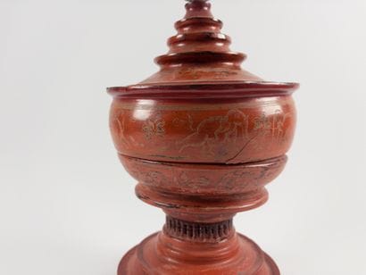 Hsun-Ok.
Buddhist offering receptacle. Decorated...
