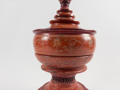 Hsun-Ok.
Buddhist offering receptacle. Decorated...