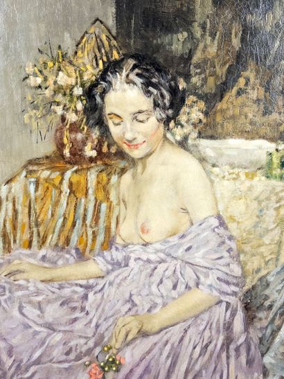 Herman Courtens (1884-1956).
Disrobed. Oil...