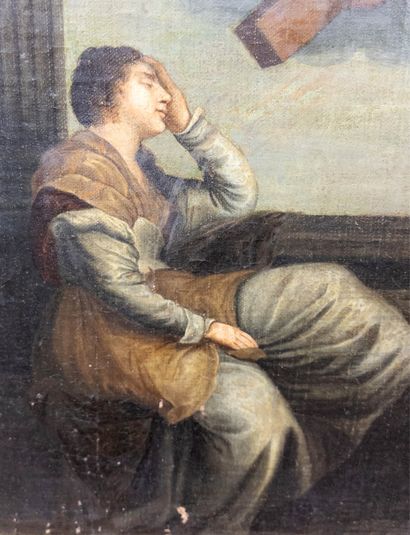 Italian school. 
Lamentation. Oil on canvas....