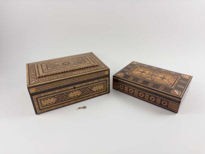 Syria. 
Two rectangular boxes with geometric...
