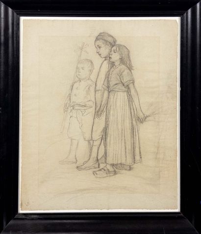 Juliaan De Vriendt (Belgique, 1842-1935).
Etude...