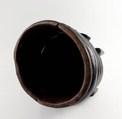 Bundu. 
Helmet mask. Blackened and incised...