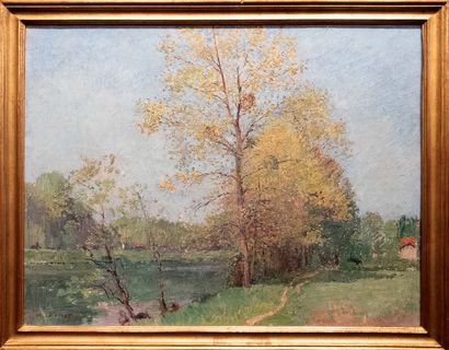 Albert Pinot (1875-1962).
Springtime. Oil...