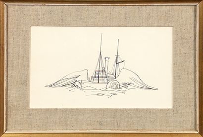 Gaston Bogaert (Belgique, 1918-2008).
Bateau...