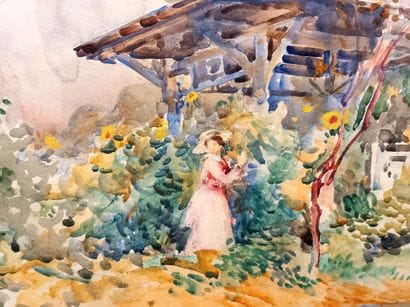 Albert Pinot (1875-1962).
Woman in the park....