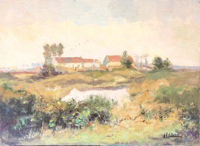 Louis Henno (1907-1990).
Lot of three paintings....