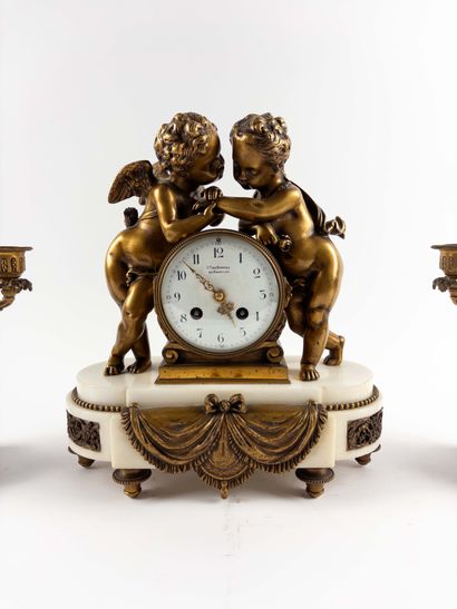 Brussels Bronze Company.
Fireplace set consisting...