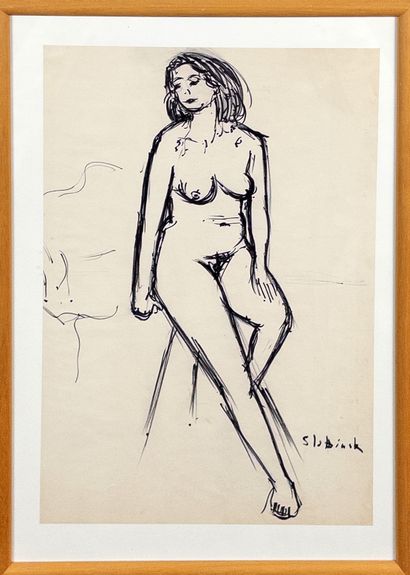 Rik Slabbinck (Belgique, 1914-1991).
Nu féminin....