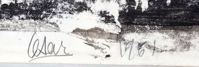 César (France, 1921–1998).
Torn wash drawing....