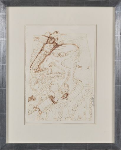 Robert COMBAS (1957)
Profil d'homme, 1985
Feutre...