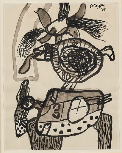 Guillaume Cornelis CORNEILLE (1922-2010)
Oiseau,...