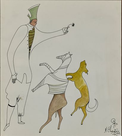 Mikhail CHEMIAKIN (1943)
Homme et chiens,...