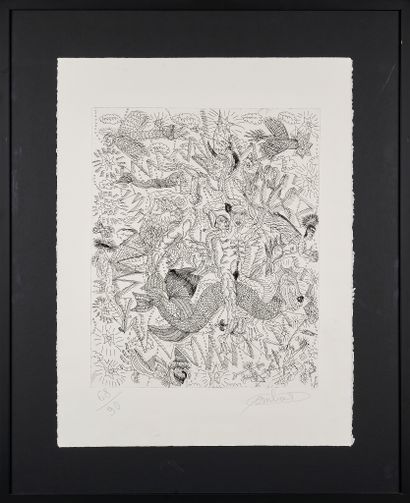 Robert COMBAS (Né en 1957)
Le dragon
Eau-forte...