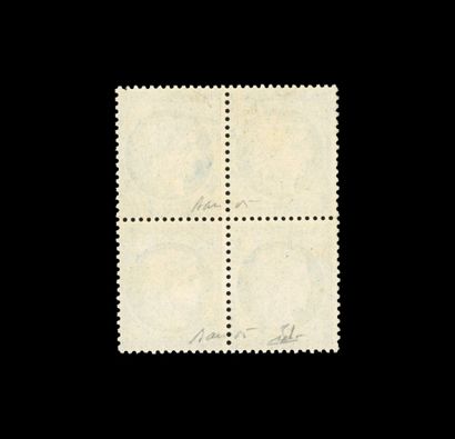 25c. Bleu. Type III. Bloc de 4. Belle nuance....