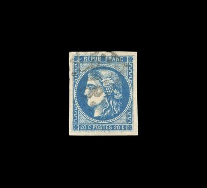20c. Bleu. Type II. Report 1. Obl. avec impression...