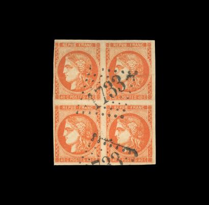 40c. Orange vif. Bloc de 4. Obl. GC 1733....