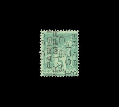 5c. Vert. Surchargé 5 lignes. Signé. Certificat...