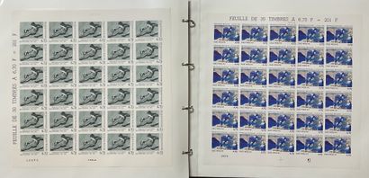 Non dentelé : Important lot de feuilles de...