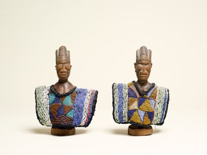 Pair of Ibedji Yoruba statuettes, Nigeria
Wood,...