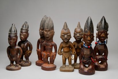 Yorouba, Nigéria
Quatre paires d'Ibedji.
