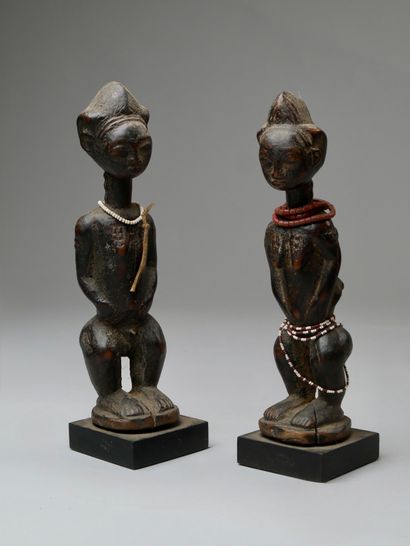 Lot de deux statuettes Baoulé, Côte-d'Ivoire,...