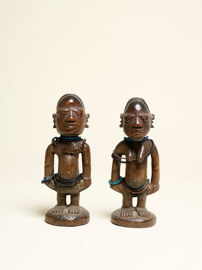 Pair/ couple Ibedji Yorouba, Nigeria
Wood,...