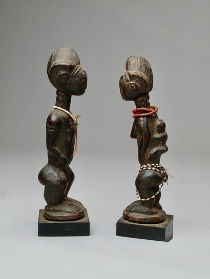 Lot de deux statuettes Baoulé, Côte-d'Ivoire,...