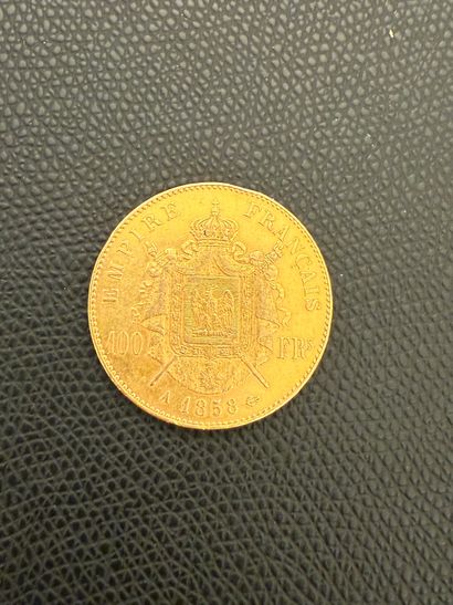 1 Napoleon III 100 franc gold coin, 1858...