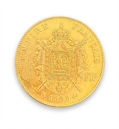 1 pièce de 100 francs or Napoléon III, 1858...