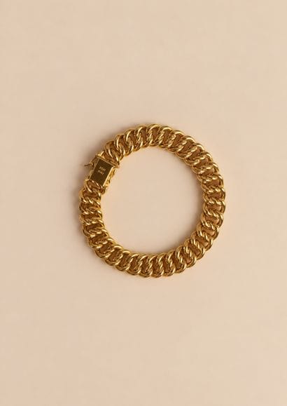 Bracelet à maille gourmettes en or 750/000....