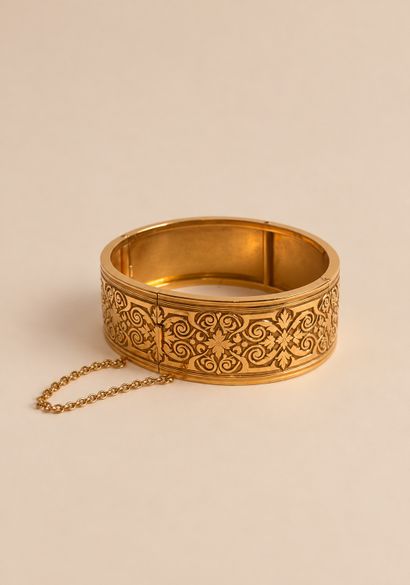 Bracelet jonc en or rose (750 millièmes)...
