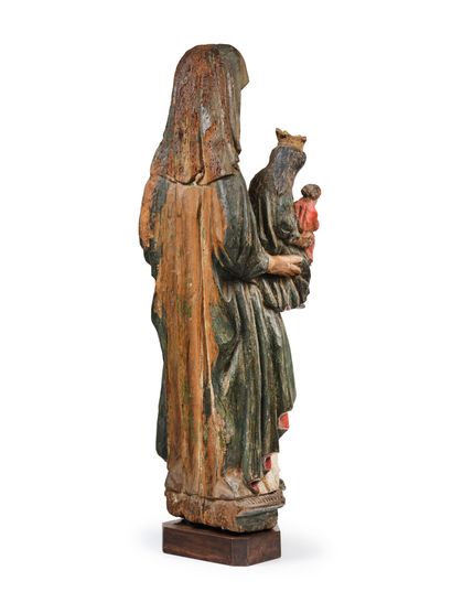 Saint Anne trinitaire in walnut carved in...