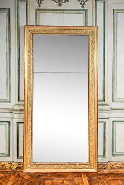Large rectangular wood and gilded stucco...