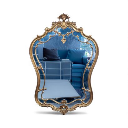 Louis XV style gilded composition mirror....