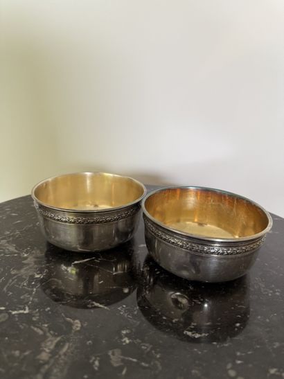 Pair of RINCE-DOIGTS in silver (925), decorated...